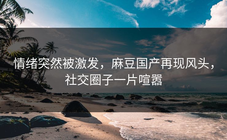 情绪突然被激发，麻豆国产再现风头，社交圈子一片喧嚣